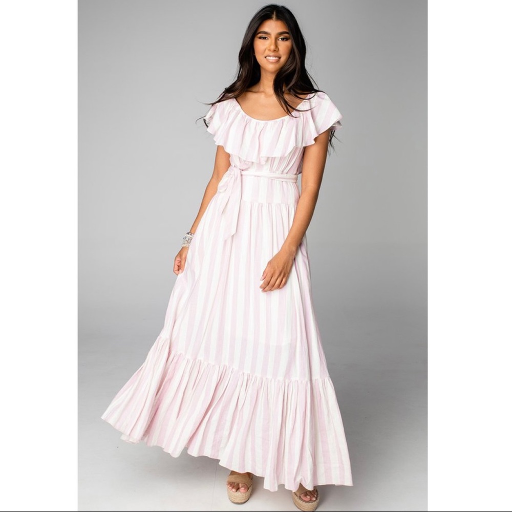 Buddy Love Pink Stripe Maxi Dress Sz S